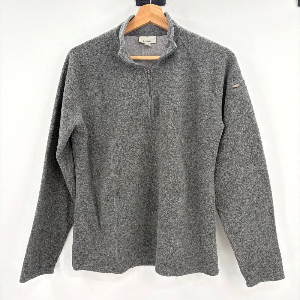 LL Bean Fleece Pullover Women's Medium 1/4 Quarter Zip Hiking Camping Gorpcore